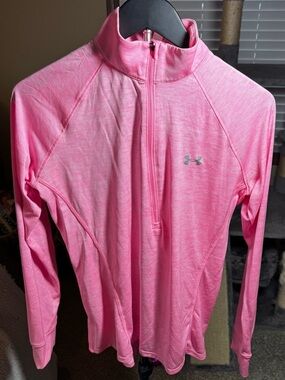 Under Armour Heathered Hot Pink Pullover with Logo
